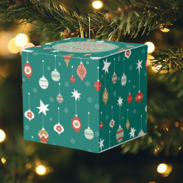 Caja Para Regalos Navidades festivos de baubles y copos de nieve