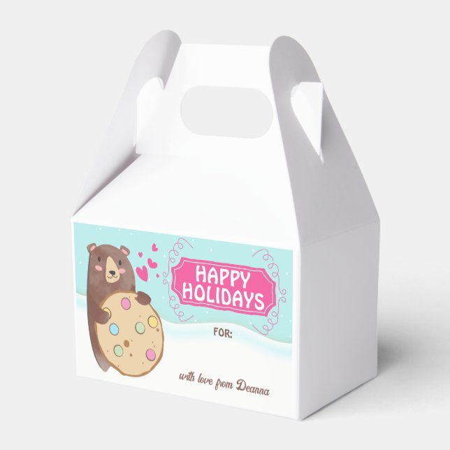 Caja Para Regalos Navidades fiesta de regalo de galletas de oso pers (Reverso)
