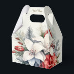 Caja Para Regalos Navidades Fiesta Flores rojas blancas Fiestas eleg<br><div class="desc">Navidades Fiesta Flores Blancas Rojas Vacaciones Elegantes Cajas Favorables. Diseño único,  bonito y elegante. Fácil de personalizar. El estilo de letra,  el tamaño y los colores se pueden cambiar. Elementos coincidentes disponibles.</div>