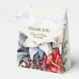 Caja Para Regalos Navidades Fiesta Flores rojas blancas Fiestas eleg