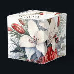 Caja Para Regalos Navidades Fiesta Flores rojas blancas Fiestas eleg<br><div class="desc">Navidades Fiesta Flores Blancas Rojas Vacaciones Elegantes Cajas Favorables. Diseño único,  bonito y elegante. Fácil de personalizar. El estilo de letra,  el tamaño y los colores se pueden cambiar. Elementos coincidentes disponibles.</div>