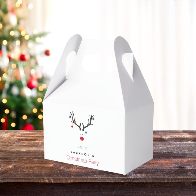 Caja Para Regalos Navidades fiesta reno nombre familiar moderno (Subido por el creador)