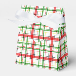 Caja Para Regalos Navidades Flannel Plaid Tartan Design - Blanco
