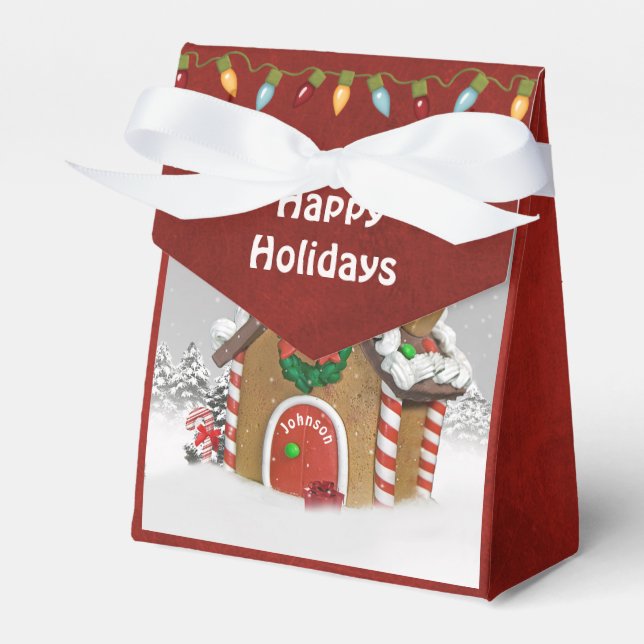 Caja Para Regalos Navidades Gingerbread House en la nieve (Front Side)