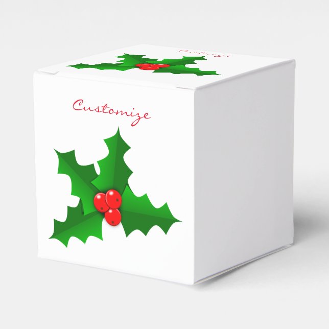 Caja Para Regalos Navidades Green y red holly Thunder_Cove (Costado Anverso)