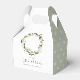 Caja Para Regalos Navidades Greenery Wreath