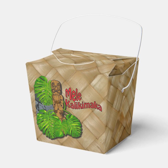 Caja Para Regalos Navidades hawaianos de Tiki Mele Kalikimaka sacan  (Front Side)