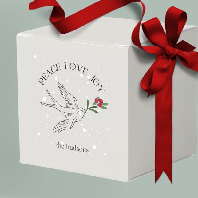 Caja Para Regalos Navidades Holiday Nieve Bird Berries Regalo Favori (Subido por el creador)