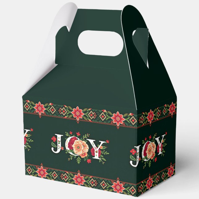 Caja Para Regalos NAVIDADES JOY frontera floral (Anverso)