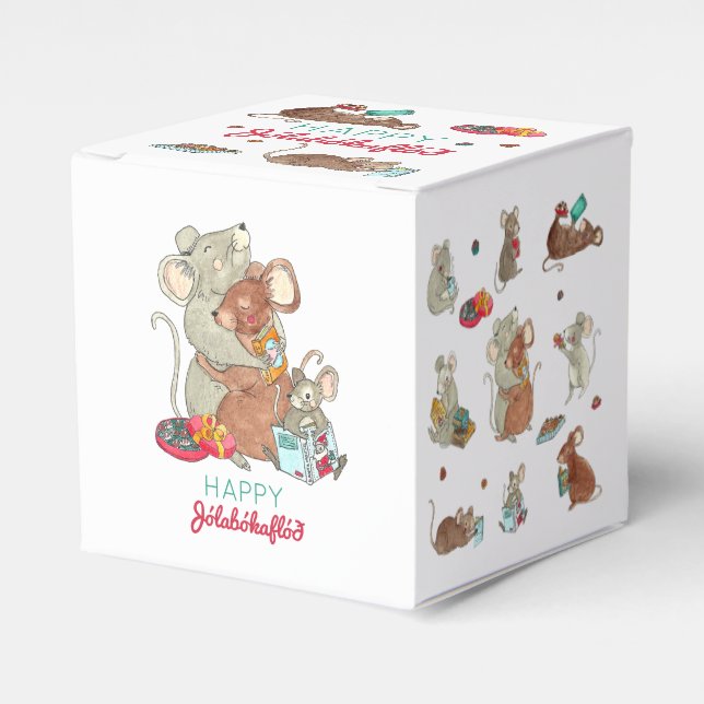 Caja Para Regalos Navidades Mice Jolabokaflod (Costado Anverso)