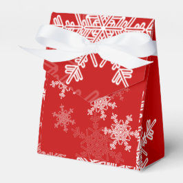 Caja Para Regalos Navidades Minimalistas con copos de nieve blancos 