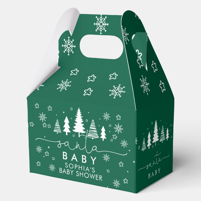 Caja Para Regalos Navidades minimalistas Green Baby Shower (Anverso)