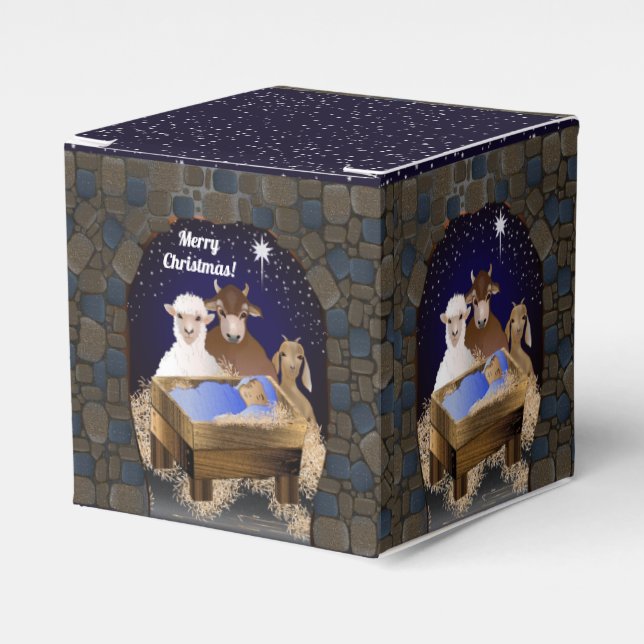 Caja Para Regalos Navidades Natividad Niño Jesús (Costado Anverso)