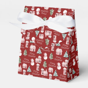 Caja Para Regalos Navidades navideños de los pinos de invierno rosad