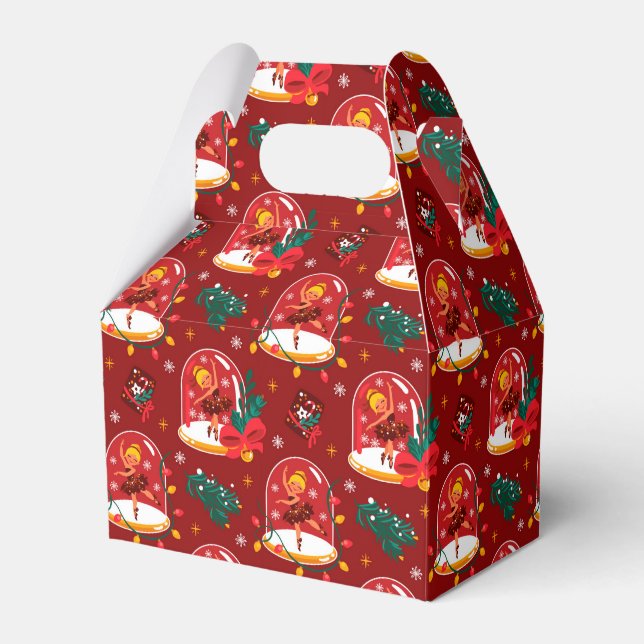 Caja Para Regalos Navidades Nieve Globe Ballerina Favor Box (Front Side)
