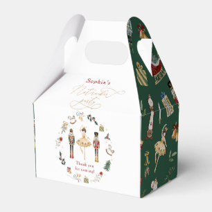 Caja Para Regalos Navidades nutcracker fiesta de cumpleaños oro verd