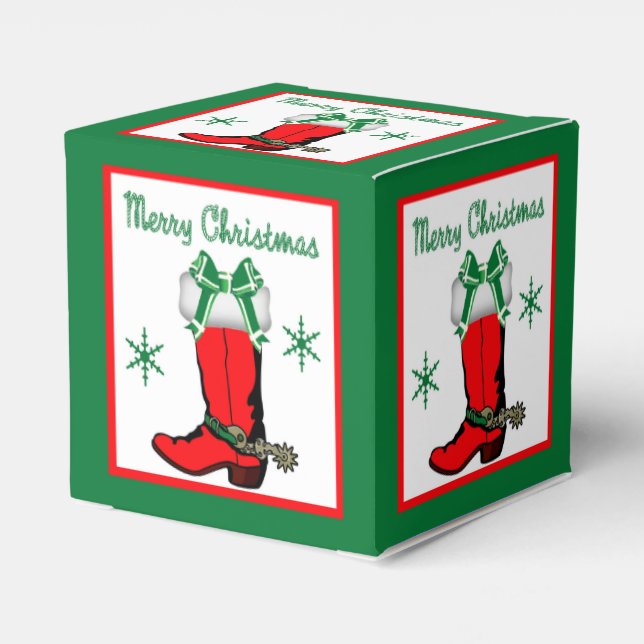 Caja Para Regalos Navidades occidentales: Regalo de botes de vacuno  (Reverso Costado)