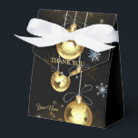 Caja Para Regalos Navidades Ornamentos dorados Estrellas brillantes<br><div class="desc">Navidades Ornamentos Dorados Luminosas Estrellas Cajas Favor Negro. Diseño único,  bonito y elegante. Fácil de personalizar. El estilo de letra,  el tamaño y los colores se pueden cambiar. Elementos coincidentes disponibles.</div>