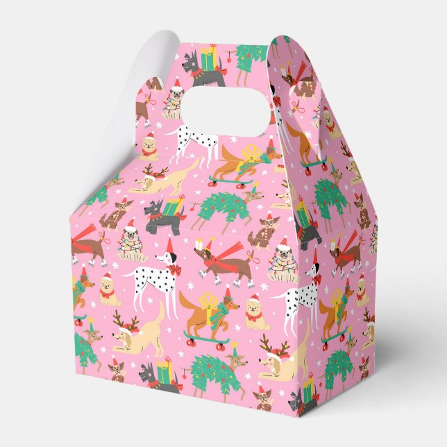 Caja Para Regalos Navidades perros con traje de vacaciones (Front Side)