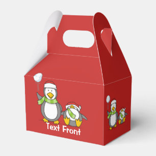 Caja Para Regalos Navidades Pingüinos Snowballing