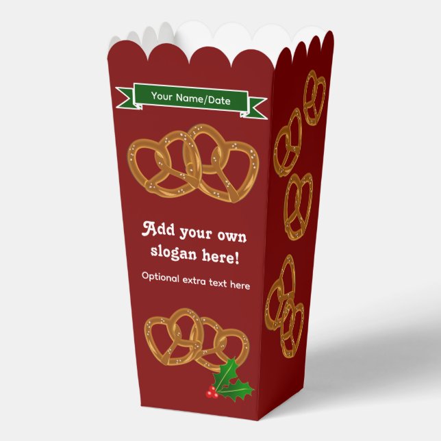 Caja Para Regalos Navidades Pretzels - Festividad divertida de tomar (Anverso)