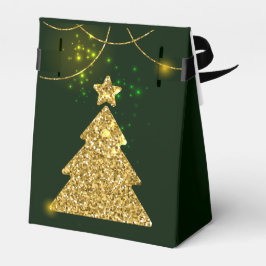 Caja Para Regalos Navidades Purpurina de vacaciones verdes