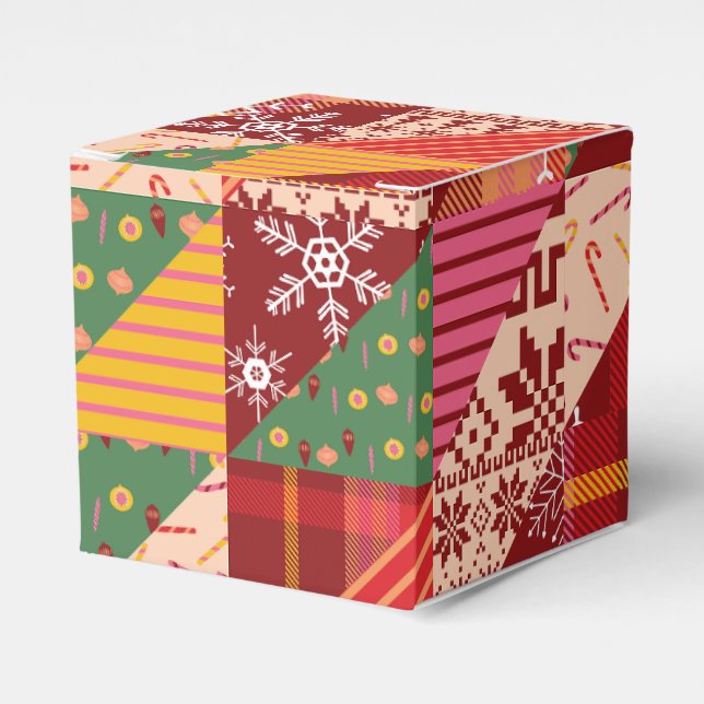 Caja Para Regalos Navidades Quilt (Costado Anverso)
