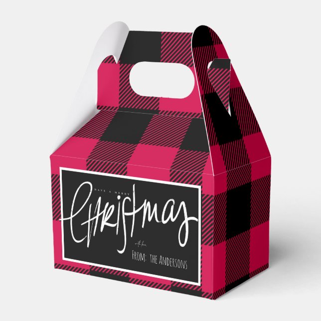 Caja Para Regalos Navidades Red Buffalo Plaid (Front Side)