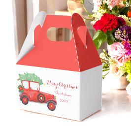Caja Para Regalos Navidades Red Truck Holiday White