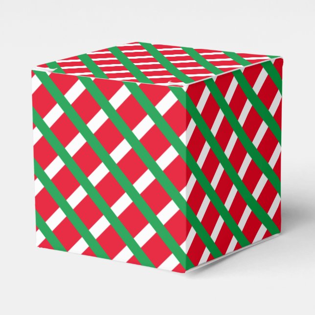 Caja Para Regalos Navidades Regalo del patrón de diamante rojo verde (Costado Anverso)