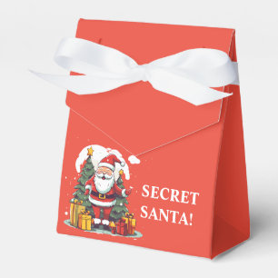 Caja Para Regalos Navidades rojos juego secreto de Santa Gift Exchan