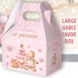 Caja Para Regalos Navidades rosados de pan de jengibre 1er cumpleaño