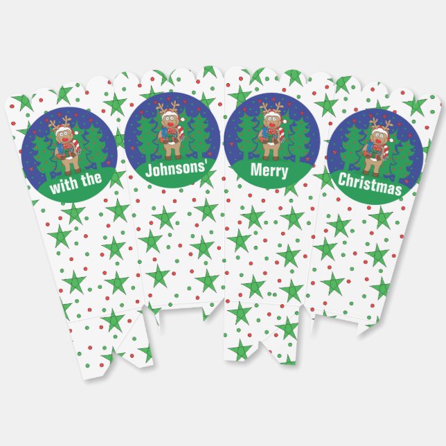 Caja Para Regalos Navidades Rudolph Favor Box (Desplegado)