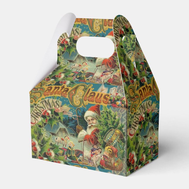 Caja Para Regalos Navidades Santa Claus Arte Antiguo (Front Side)