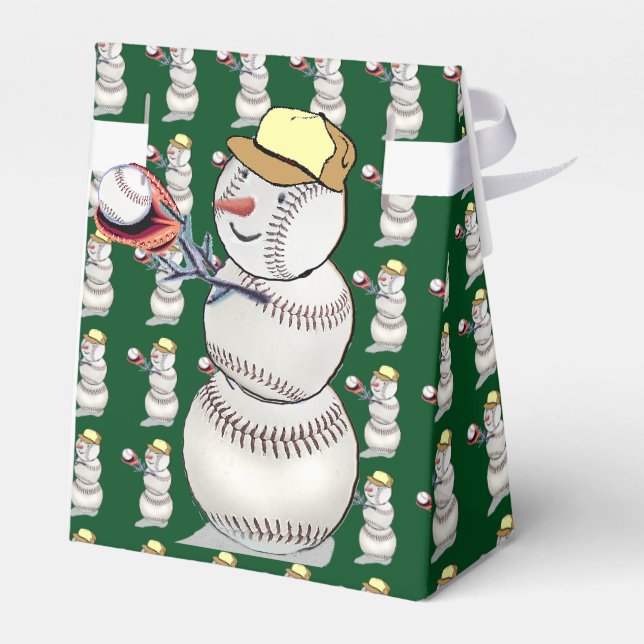 Caja Para Regalos Navidades Snowman de Béisbol (Reverso)