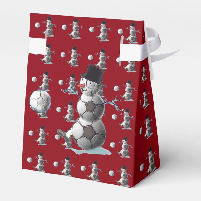 Caja Para Regalos Navidades Snowman de la pelota de fútbol (Reverso)