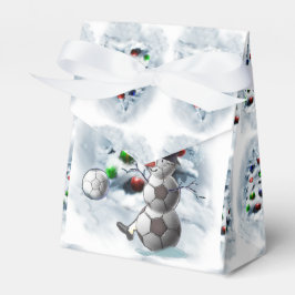 Caja Para Regalos Navidades Snowman de la pelota de fútbol
