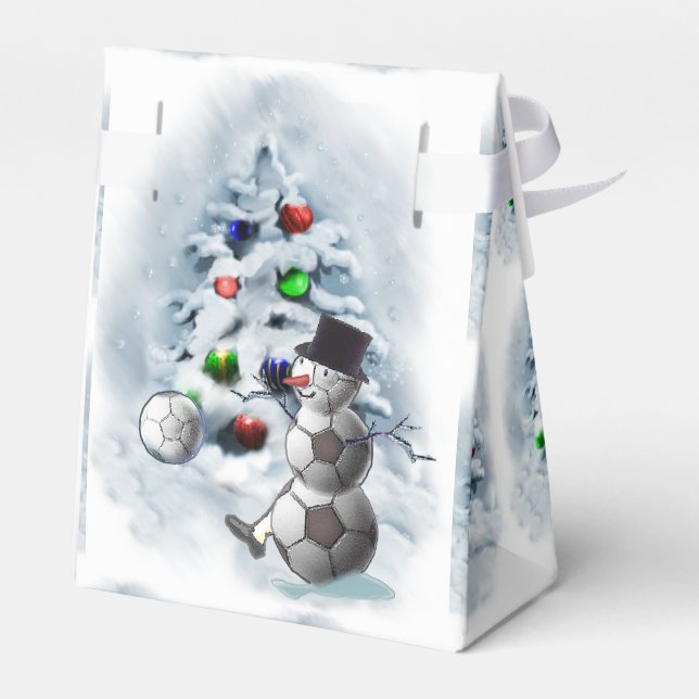 Caja Para Regalos Navidades Snowman de la pelota de fútbol (Reverso)