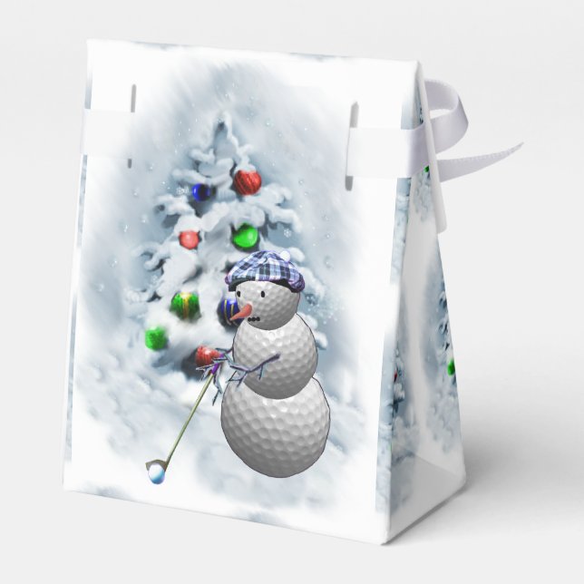 Caja Para Regalos Navidades Snowman del Golf Ball (Reverso)