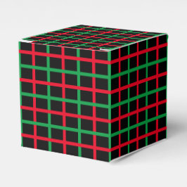 Caja Para Regalos Navidades Vacaciones de patrón rojo verde negro cu