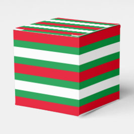 Caja Para Regalos Navidades Vacaciones en rayas blancas verdes rojas