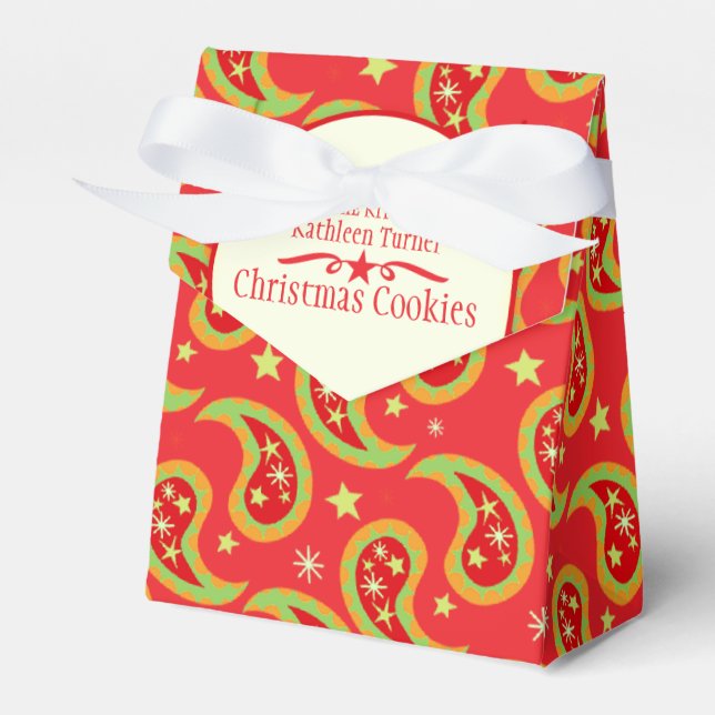 Caja Para Regalos Navidades verdes rojos estrella cafetera de regalo (Front Side)