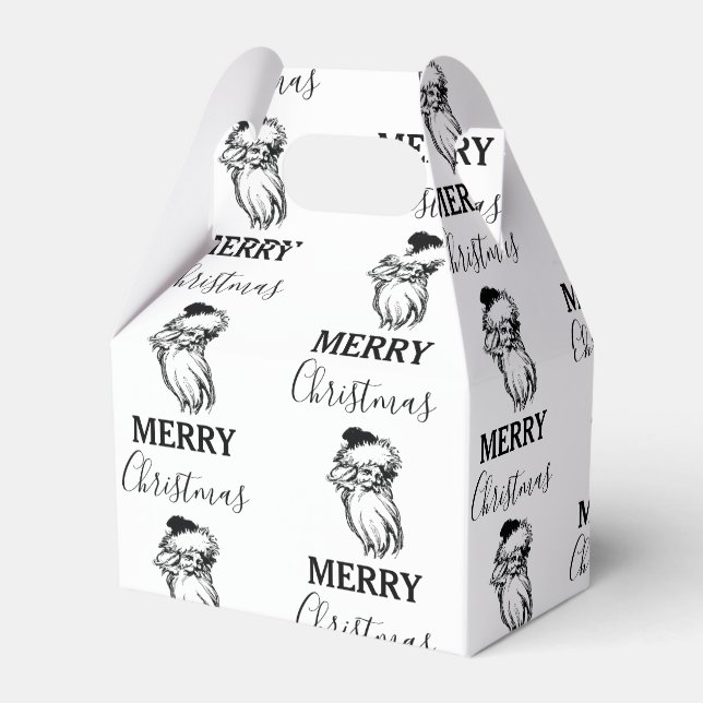 Caja Para Regalos Navidades Vintage Black Papá Noel (Front Side)