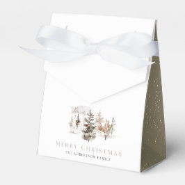 Caja Para Regalos Navidades Watercolor Winter Paisaje Favor Box
