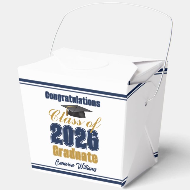 Caja Para Regalos Navy Blue Class of 2026 Graduation Party Fortune (Anverso)