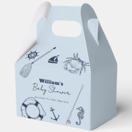 Caja Para Regalos Navy Blue Modern Elegant Fishing Boy Baby Shower