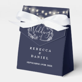 Caja Para Regalos Navy Blue String ilumina a Boda floral