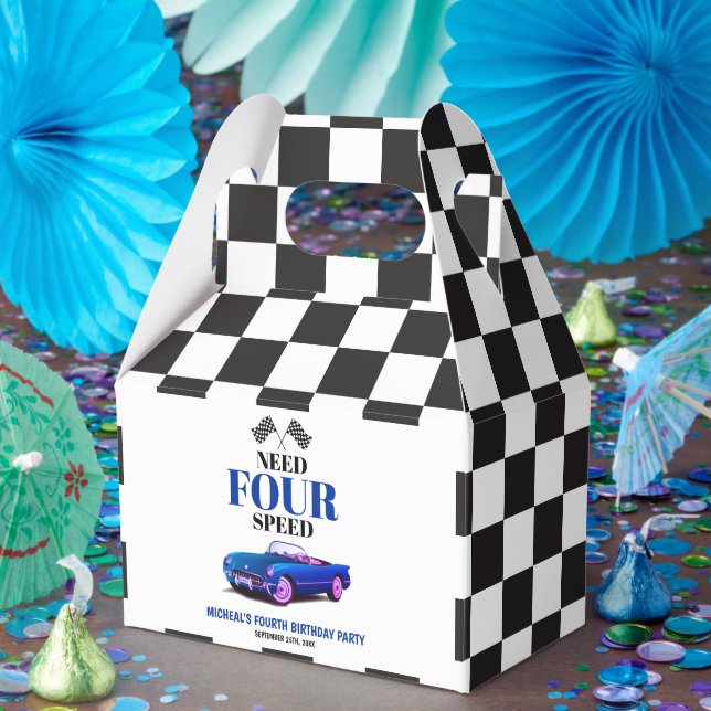 Caja Para Regalos Necesita cuatro velocidades de auto deportivo Azul (Fiesta)