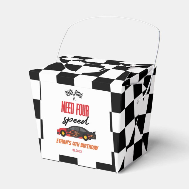 Caja Para Regalos Necesito un coche de carreras rojas de cuatro velo (Front Side)
