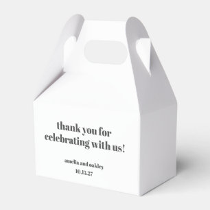 Caja Para Regalos Negrita Black Retro Custom Wedding Gracias